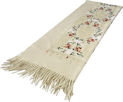Urban CoCo Women's Embroidered Tassel Long Shawl Oversize Scarf Wraps for Women