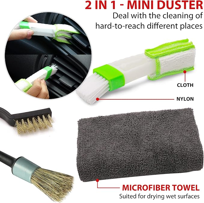 TAKAVU Complete Car Detailing Brush Kit - Image 4
