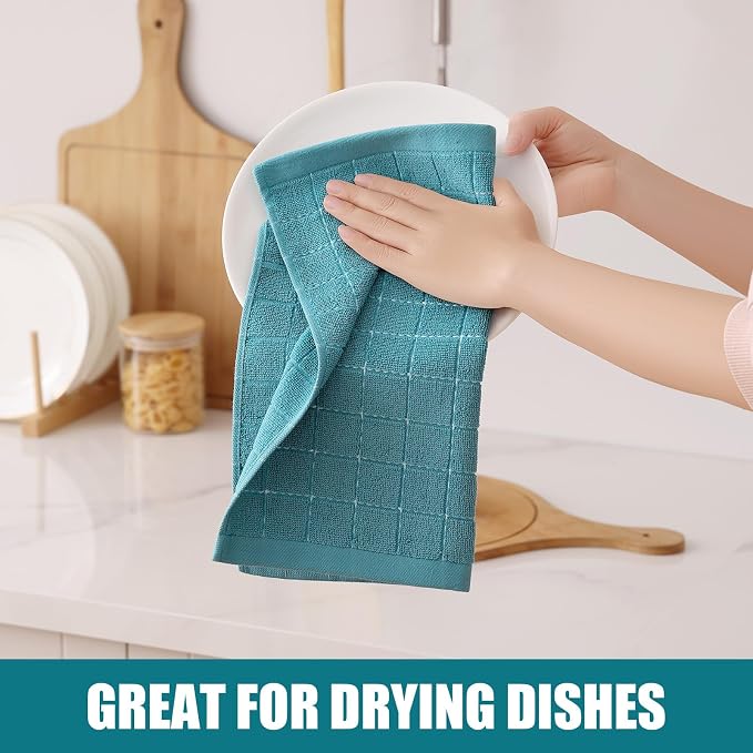 Homaxy 100% Cotton Terry Kitchen Dish Cloths, Ultra Soft and Absorbent Dish - Image 4
