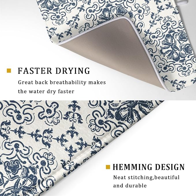 Bohemian Grey Retro Dish Drying Mat - Image 3