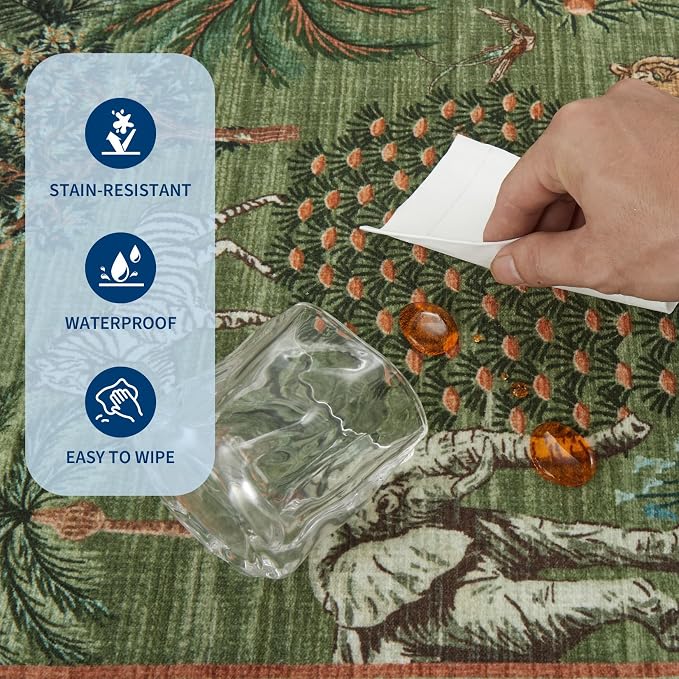 GarveeHome Jungle Animal Print Rug 6x9 Washable Area Rugs - Image 7