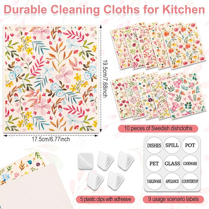 Lucomb 10 Pack Swedish Dishcloths - Image 3