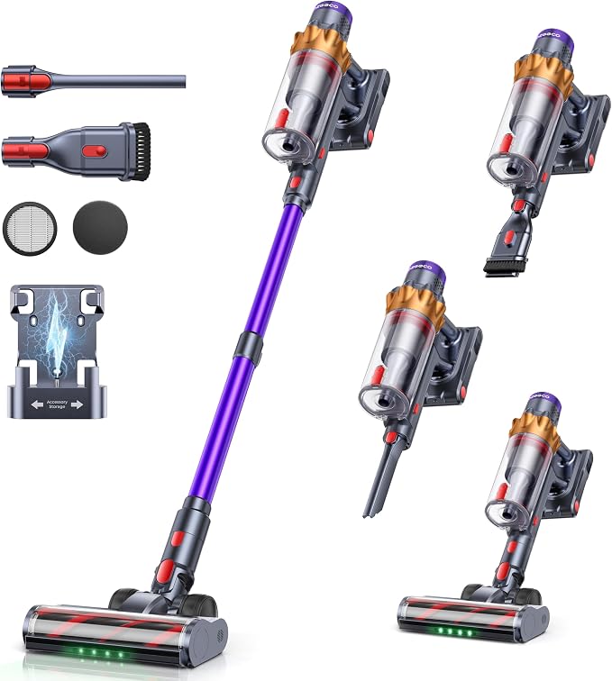Cordless Vacuum Cleaner, 600W/50KPA/65Mins Vacuum Cleaners by CORDLESSVACUUMCLEANER