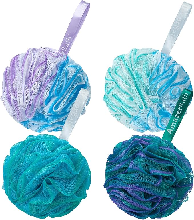 AmazerBath Loofah Sponge 75g/Piece, Exfoliating Bath Sponge Body Scrubber by AmazerBath