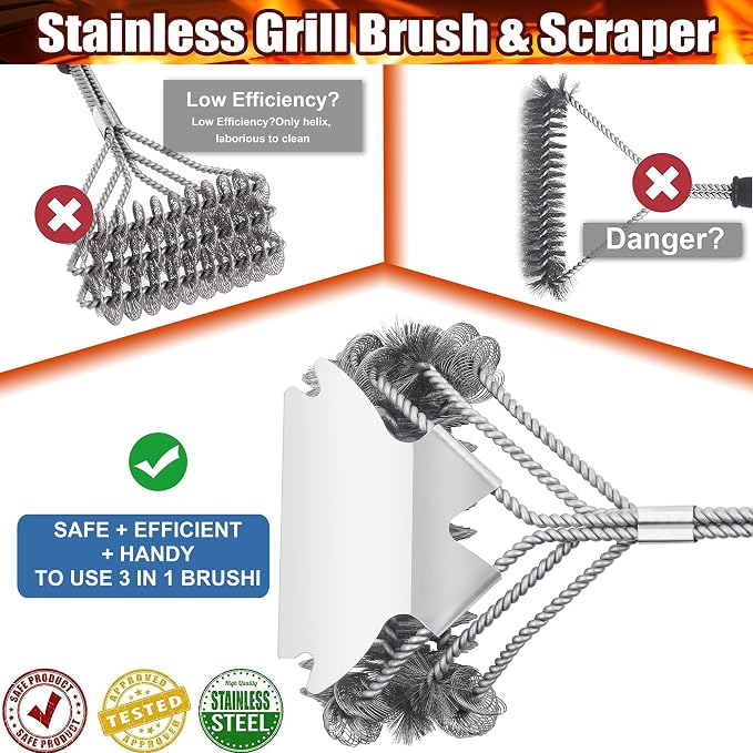Grill Brush - Outdoor Grill Cleaner - BBQ Brush - Image 3