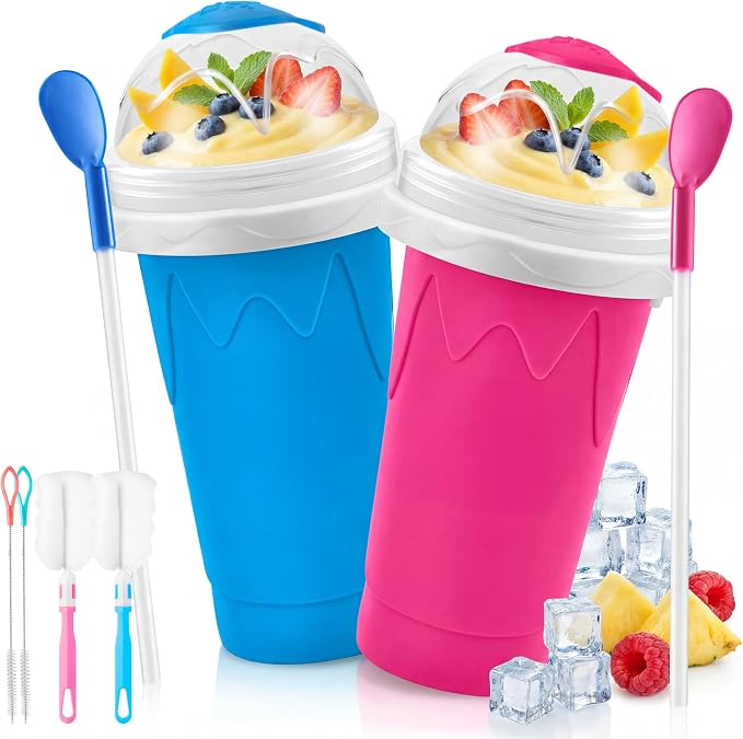 2 Pack Slushy Cup with Cleaning Brush Set by Unknown