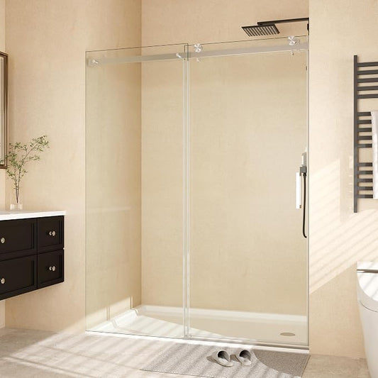 56-60" W x 76" h Frameless Sliding Shower Door – Waterproof Glass Shower by GarveeTech