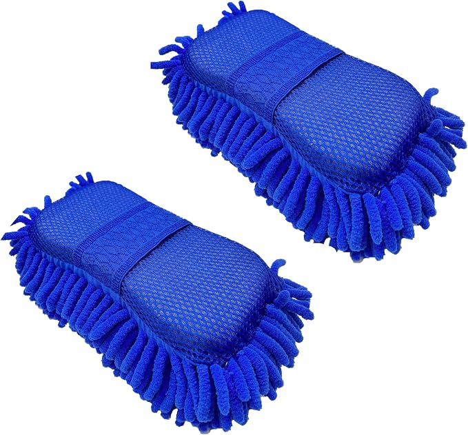 Microfiber Car Wash Sponge-Non-Scratch Wash Mitt-Two Sided Chenille Microfiber by Unknown