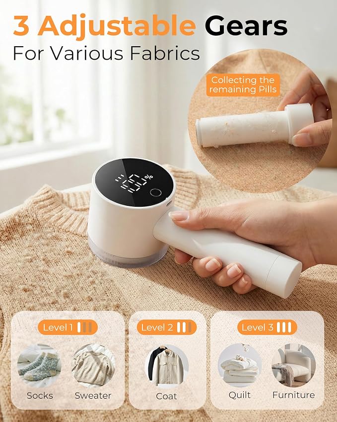 Fabric Shaver, 2 in 1 Rechargeable Sweater Shaver - Image 3