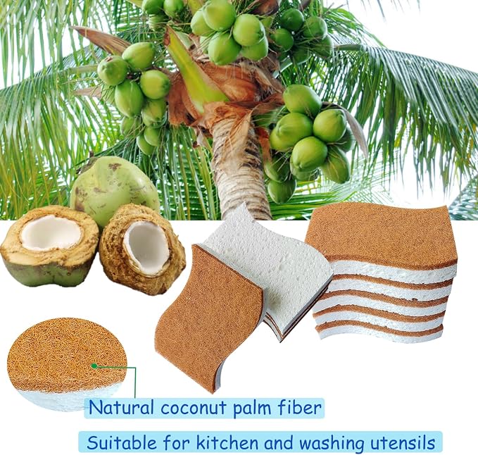 12Pcs Biodegradable Natural Kitchen Sponge - Image 3
