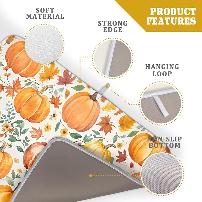 Fall Pumpkin Thanksgiving Dish Drying Mat - Image 4