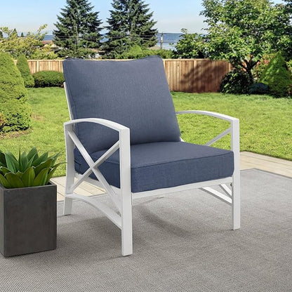 Goodgoods 24x28 inch Outdoor/Indoor Deep Seat Cushions Set of 2 Deep Seat Bottom Resilient Foam Filling Water Repellent Stain-Resistant UV Resistant Weather Resistant Patio Furniture Sky