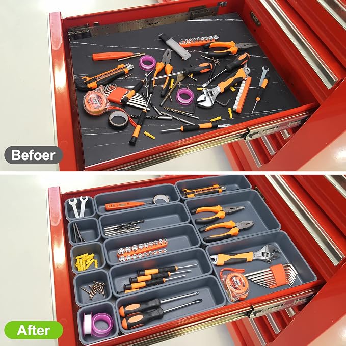 KeFanta 42 Pack Tool Box Organizer Tool Tray Dividers, Rolling Tool Chest Cart - Image 2