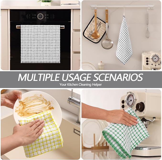 Homaxy Kitchen Towels and Dishcloths Set, 16 x 25 and 12 x 12 Inches, Super - Image 6