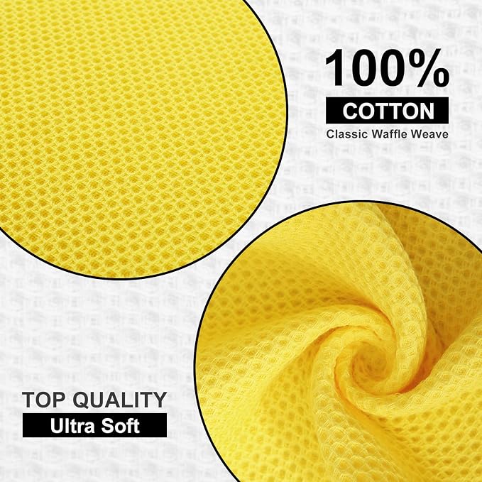 Kitinjoy 100% Cotton Kitchen Dish Cloths, 6 Pack Waffle Weave Ultra Soft - Image 2