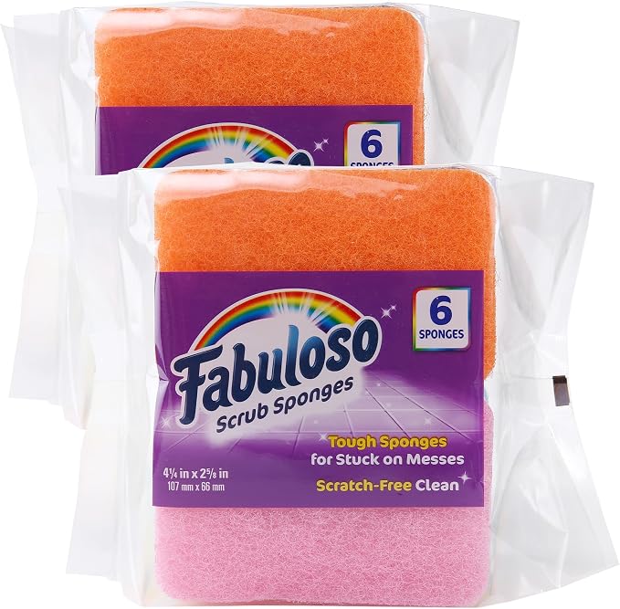Fabuloso Scratch-Free Kitchen Dish Sponges, Rainbow Cellulose Scrubber Sponge by Colgate-PalmoliveCommercial