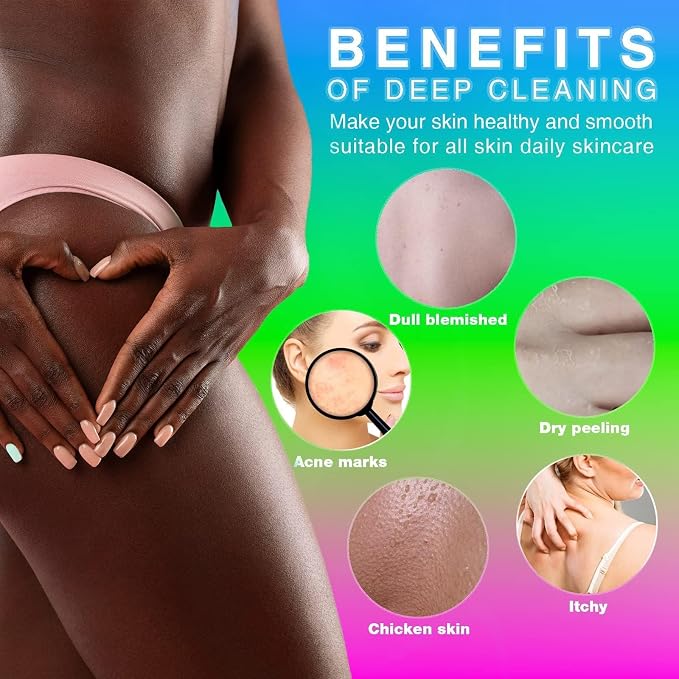 UJFQBH 3 Pieces African Bath Sponge African Net Long Net Bath Sponge - Image 4