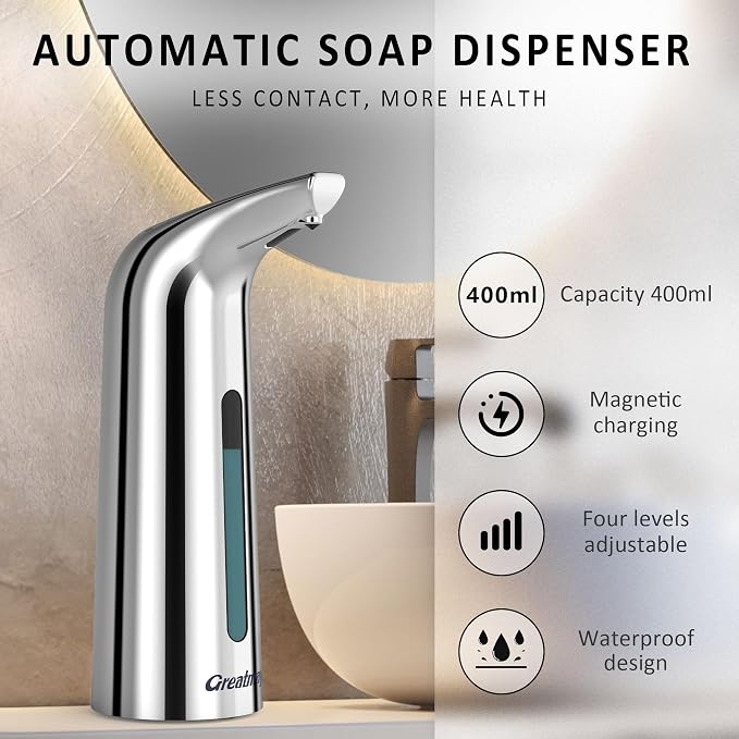 Convenient Automatic Soap Dispenser, 4 Adjustable Levels Touchless Hand - Image 2