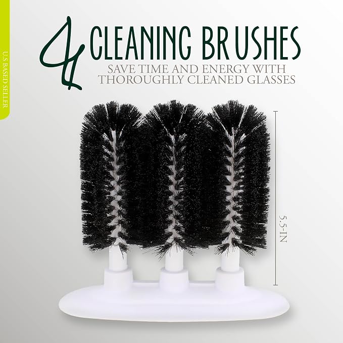 3 Brush Glass Washer Triple Glass Rinser, Cup Washer Brush - Image 2