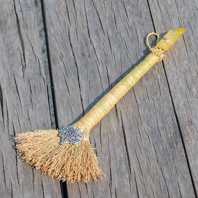 Witch Altar Mini Broom with Crystal and Tree of Life Decor - Image 3