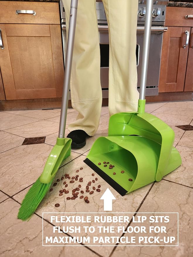 Broom and Dustpan Set for Home, Angled Broom and Upright Dustpan - Image 6