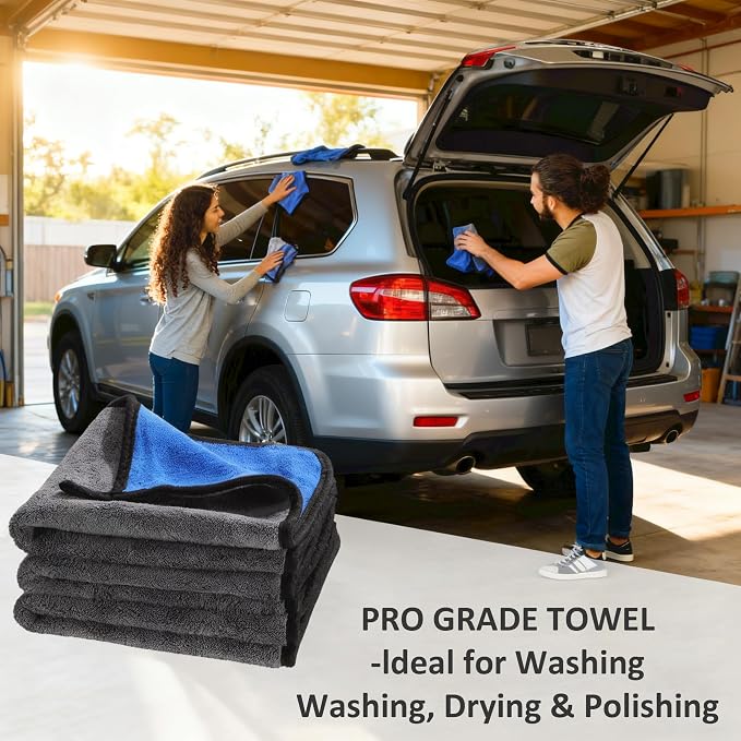 Ultrasoft, Thick and Quick Drying Car Microfiber Cleaning Towel 800GSM - Image 5