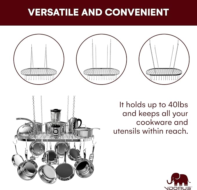 Vdomus Hanging Pot Rack - Image 3
