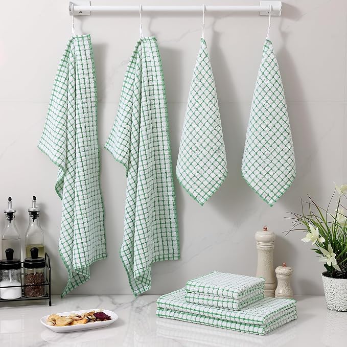 Homaxy Kitchen Towels and Dishcloths Set, 16 x 25 and 12 x 12 Inches, Super - Image 7