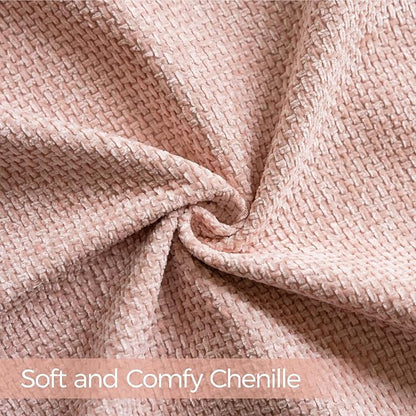 a moment Pink Chenille Throw Pillow Covers 22x22 Inch Pack of 2 Modern Decorative Throw Pillow Covers Farmhouse Cross Covers Home Decor for Sofa Bedroom Living Room
