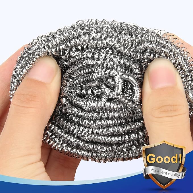 10 Pack Stainless Steel Scrubber, Steel Wool Srubber - Image 3