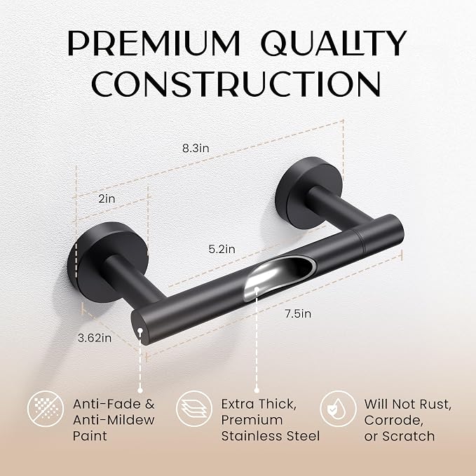 Day Moon™ Matte Black Toilet Paper Holder - Image 5