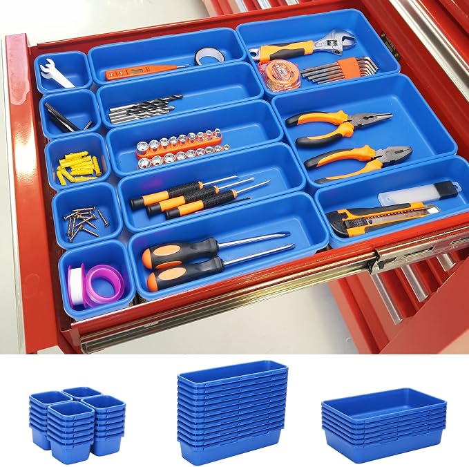 KeFanta 42 Pack Tool Box Organizer Tool Tray Dividers, Rolling Tool Chest Cart by KeFanta