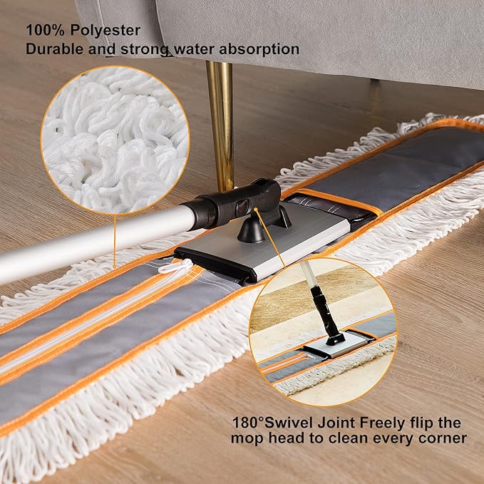 36" Commercial Dust Mops for Floor Cleaning Heavy Duty Floor Duster Mop - Image 3