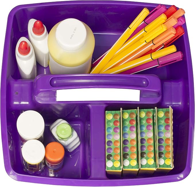 Storex 3-Compartment Small Caddy – Multipurpose Classroom Organizer - Image 7