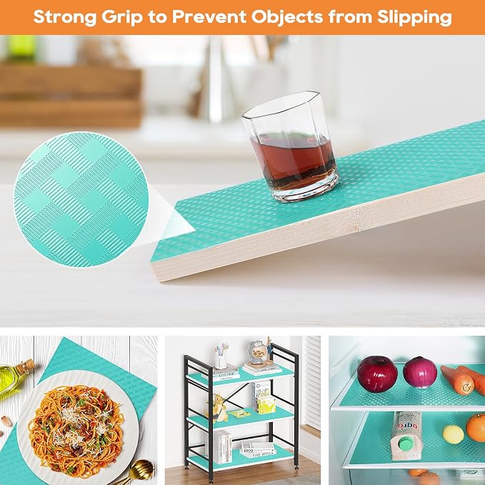 Blue Shelf Liners for Kitchen Cabinets Refrigerator Liners Waterproof & - Image 8