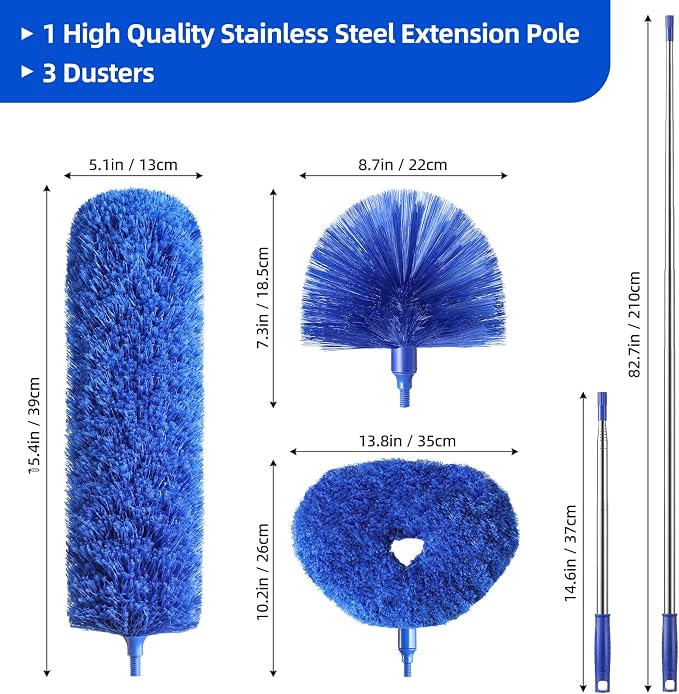 Microfiber Duster for High Ceiling Fan Blades, Cobweb - Image 2