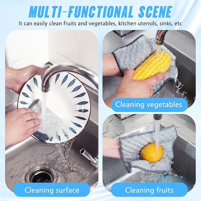 10 PCS Four-Layer Non-Scratch Multipurpose Steel Wire Dishcloths - Image 5