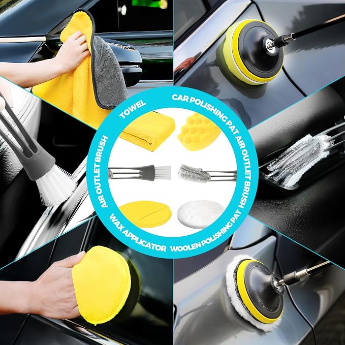 30Pcs Car Detailing Kit, Car Wash Cleaning Kit, Auto Detailing Drill Brush Set - Image 5