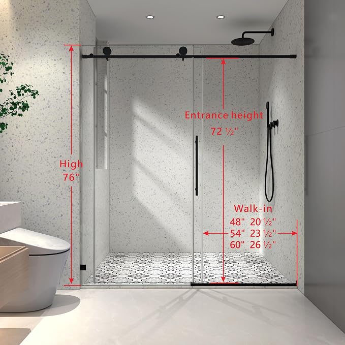 Favfurish Single Sliding Shower Door, Bathroom Glass Door - Image 7