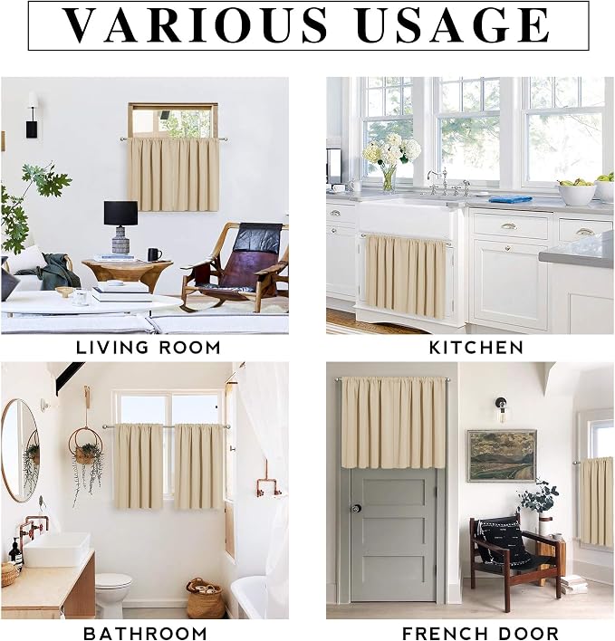 RYB HOME Small Curtains for Kitchen Window - Image 7