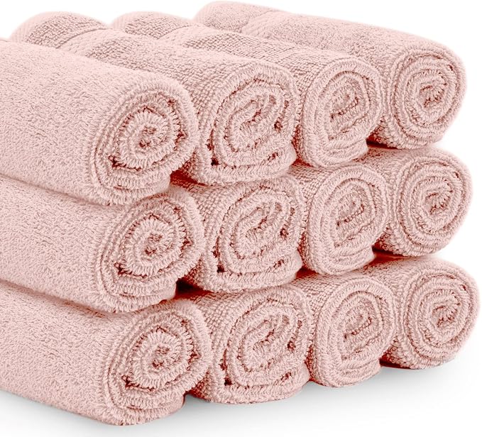 White Classic Luxury Cotton Washcloths 13x13 Inch - Image 3