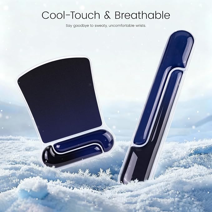 Ospelelf Mouse Pad with Wrist Rest and Ergonomic Gel Keyboard Hand Wrist - Image 6