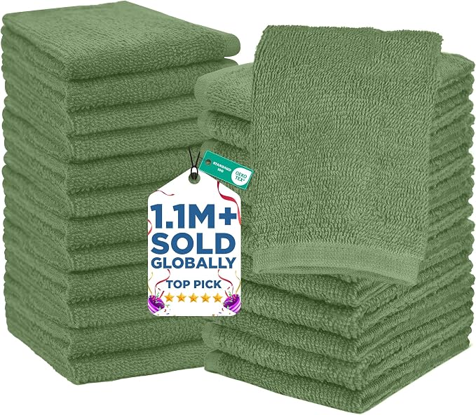 DAN RIVER 24 Pack Wash Cloths for Showering by DanRiver