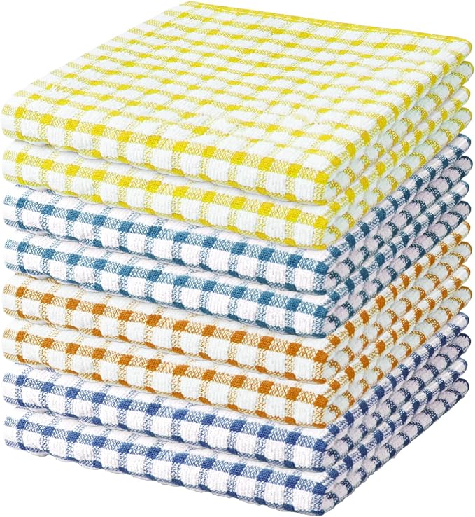 Nialnant 8 Pack Dish Cloths for Washing Dishes, 100% Cotton Reusable Cleaning by Nialnant