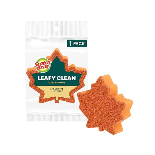 Scotch-Brite Leafy Clean Scrub Sponge, Two-Sided Kitchen Sponges by Scotch-Brite