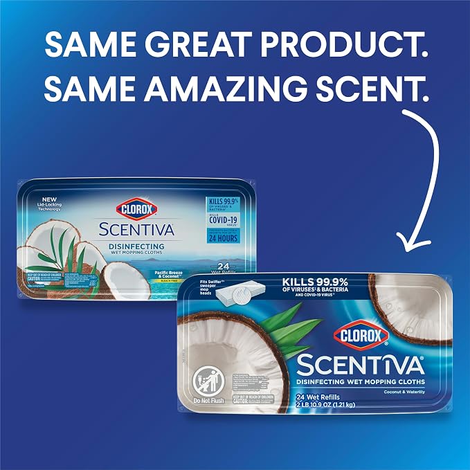Clorox Scentiva Disinfecting Wet Mopping Cloths, Coconut and Waterlily - Image 2