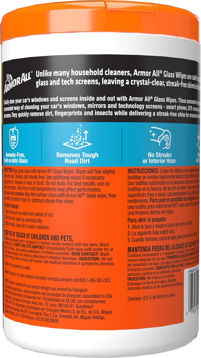 Armor All Car Glass Wipes by Armor All, Auto Glass Cleaner - Image 8