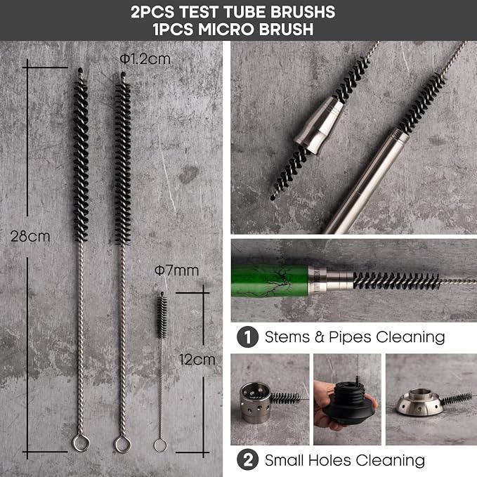 Yimi Hookah® Cleaning Kit | Flexible Drain Brush | V Shape Angled Brush | Test - Image 5