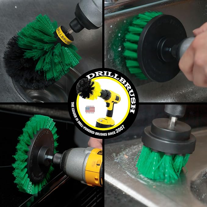 Drillbrush Green – Drill Power Kitchen Scrub Brush Kit – Oven Cleaning - Image 3