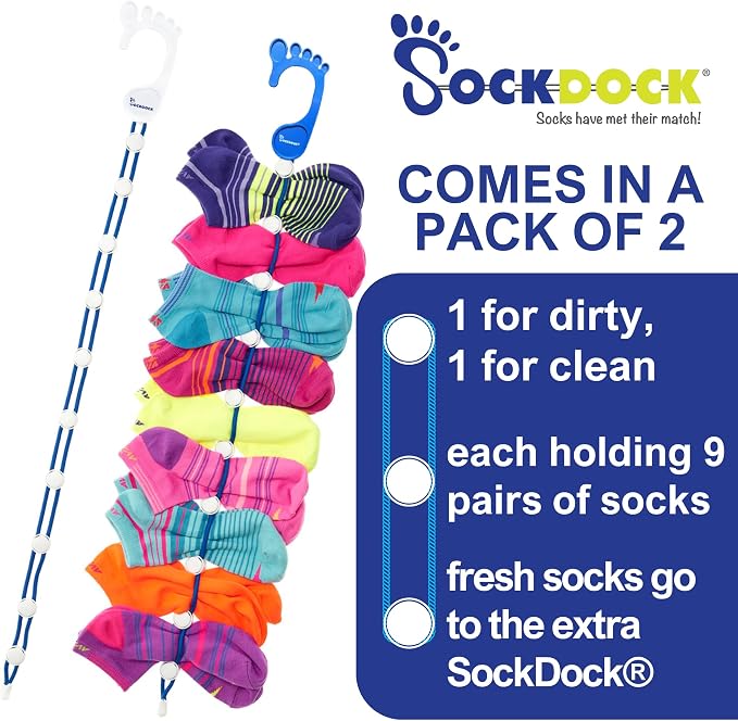 Sock Laundry Solution for Washing Drying & Storing Socks in Pairs, Clip & Hold - Image 4
